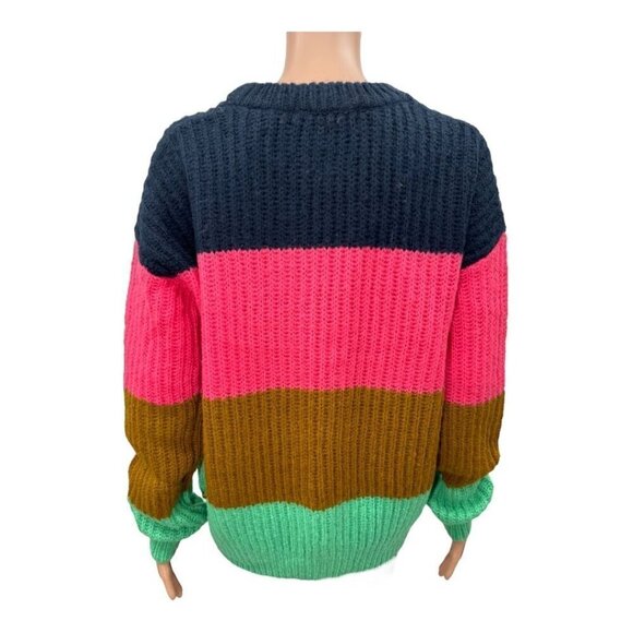 Scotch & Soda Chunky Oversized Striped Crewneck Sweater NWT - Picture 3 of 8